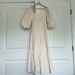 Boutique Square Top/Puff Sleeve Maxi Dress